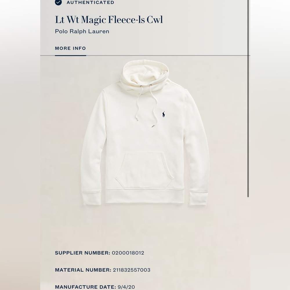 EUC Ralph Lauren Cream Hoodie